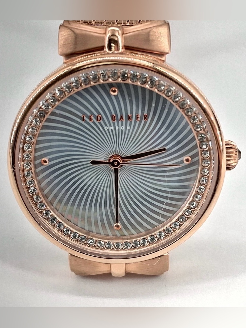 Ted Baker Swirl Carved MOP Rose Gold Tone
Mesh Band Watch 1.15" Dial EUC
